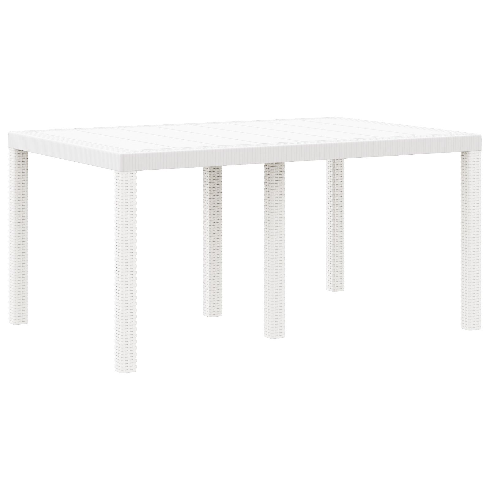 vidaXL Mesa de Jardim Branco 150 x 100 x 73 cm vime PE