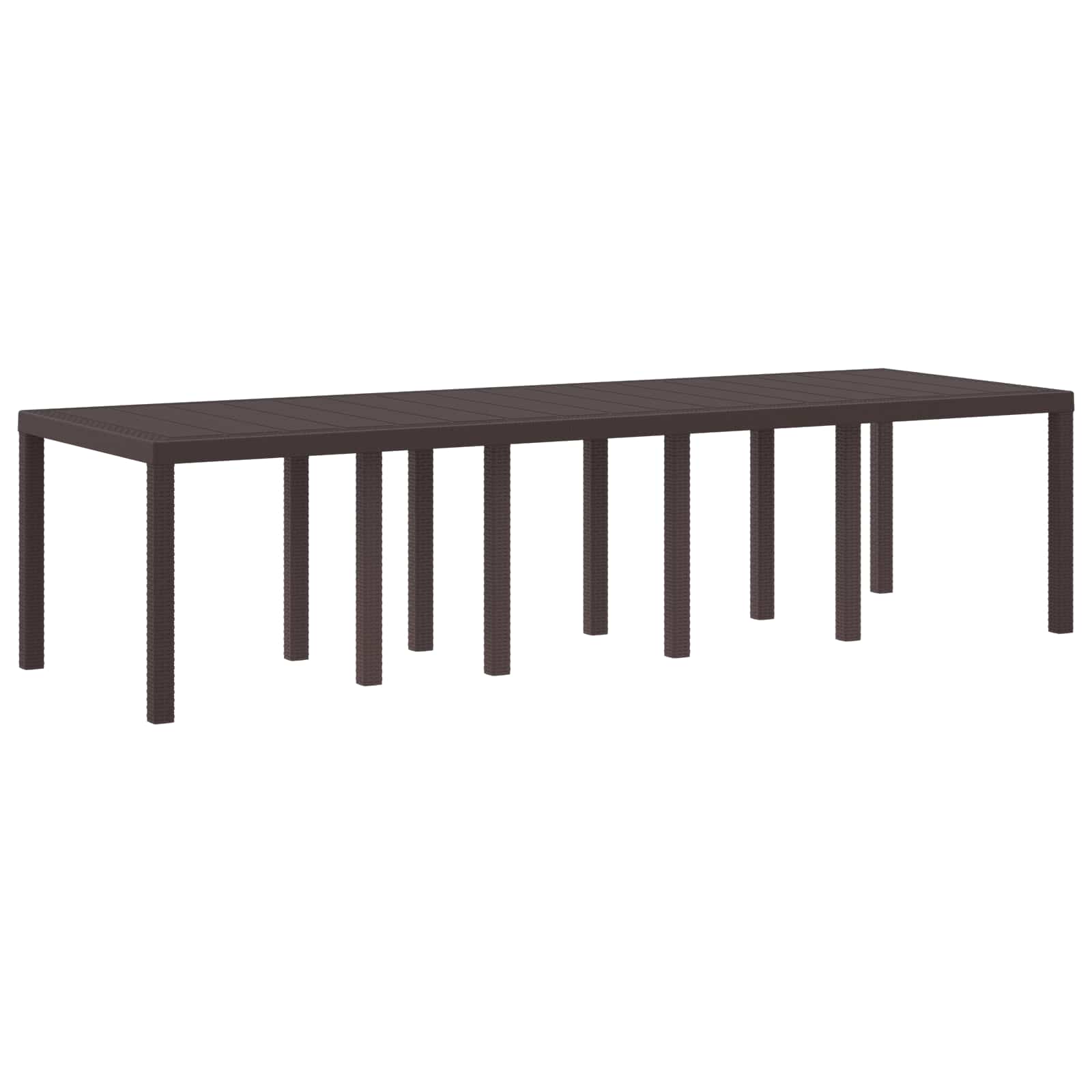 vidaXL Mesa de Jardim Castanho 300 x 100 x 73 cm vime PE