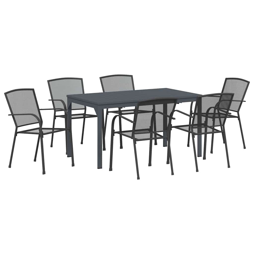 vidaXL Conjunto de Jantar para Jardim 7 pcs Antracite