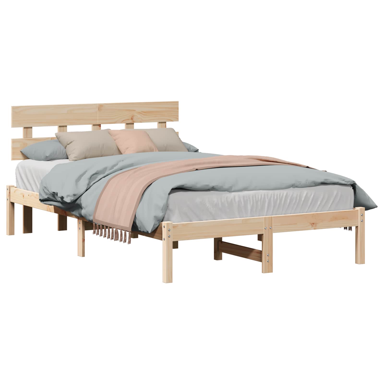 vidaXL Estrutura da Cama Castanho 120 x 200 cm Madeira de pinho maciça