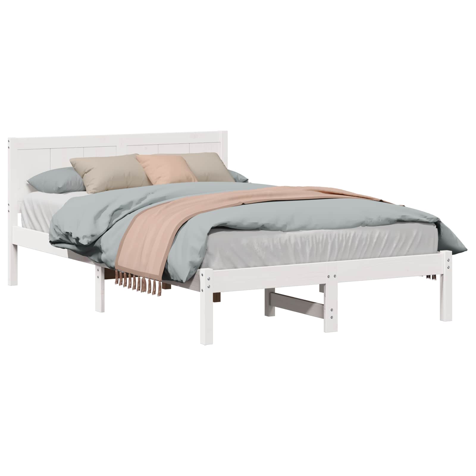 vidaXL Estrutura da Cama Branco 120 x 200 cm Madeira de pinho maciça