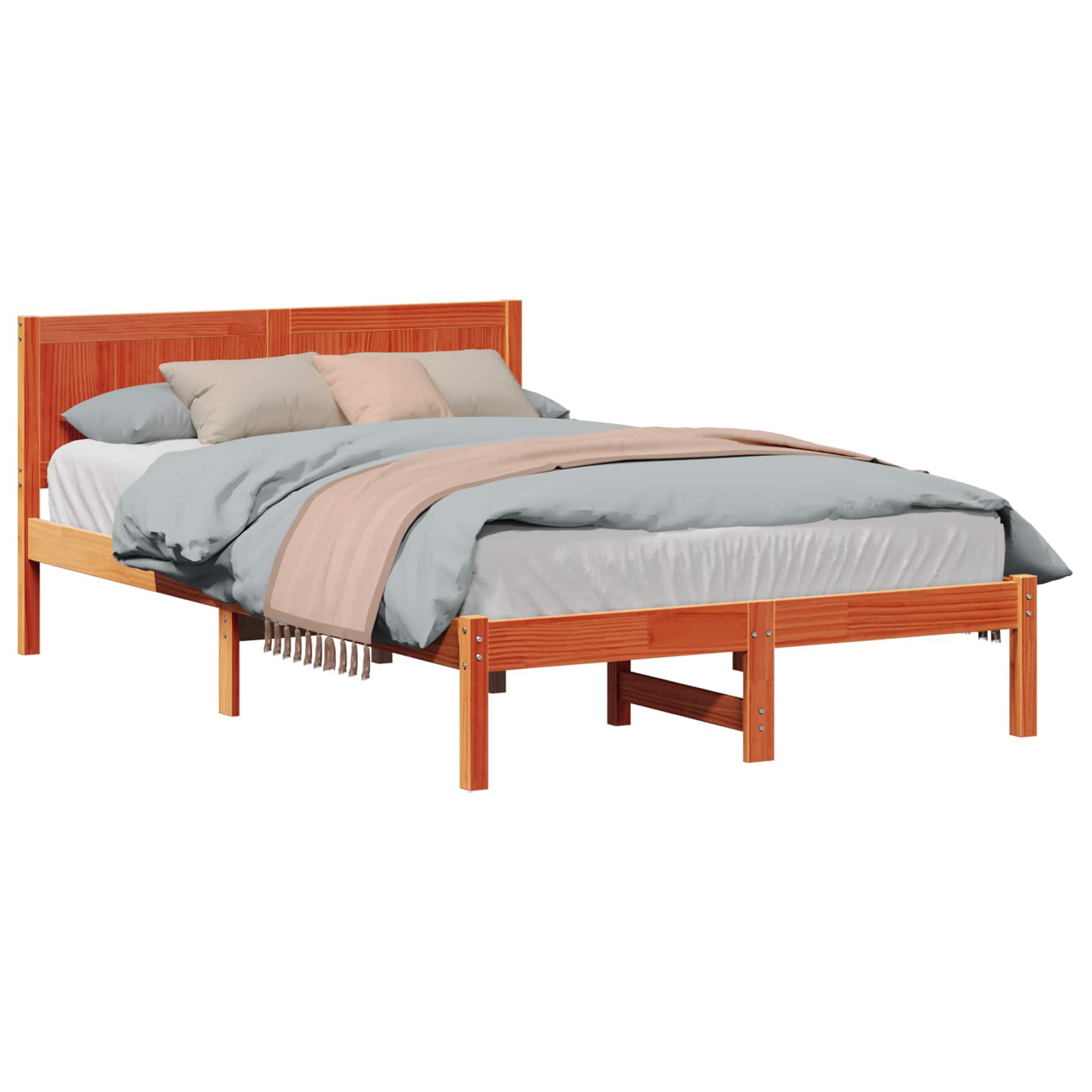vidaXL Estrutura da Cama Castanho 120 x 190 cm Madeira de pinho maciça