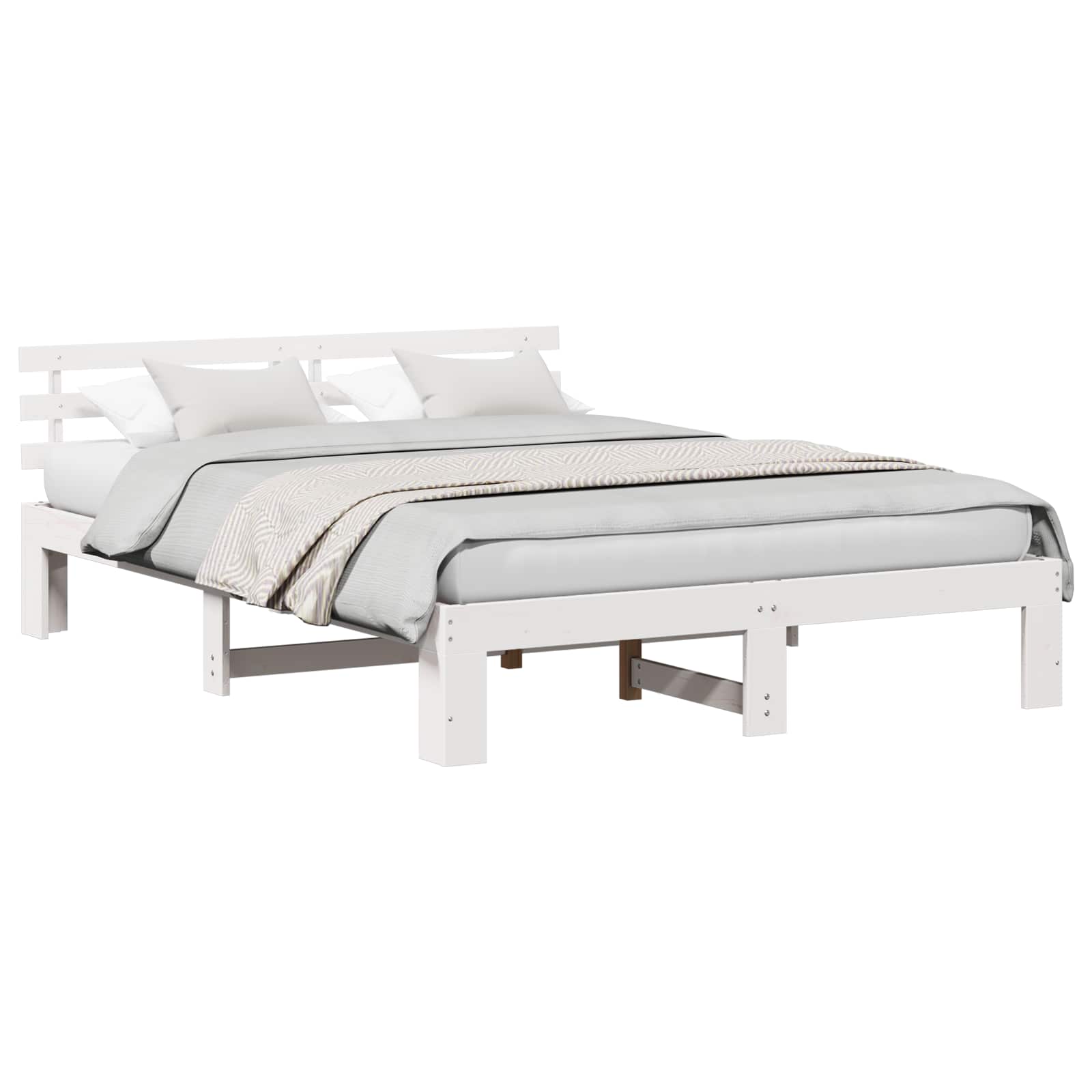 vidaXL Estrutura da Cama com cabeceira Branco 140 x 200 cm
