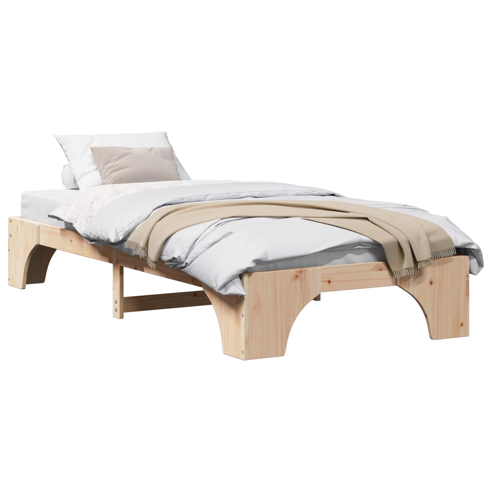 vidaXL Estrutura da Cama Natural 100 x 200 cm