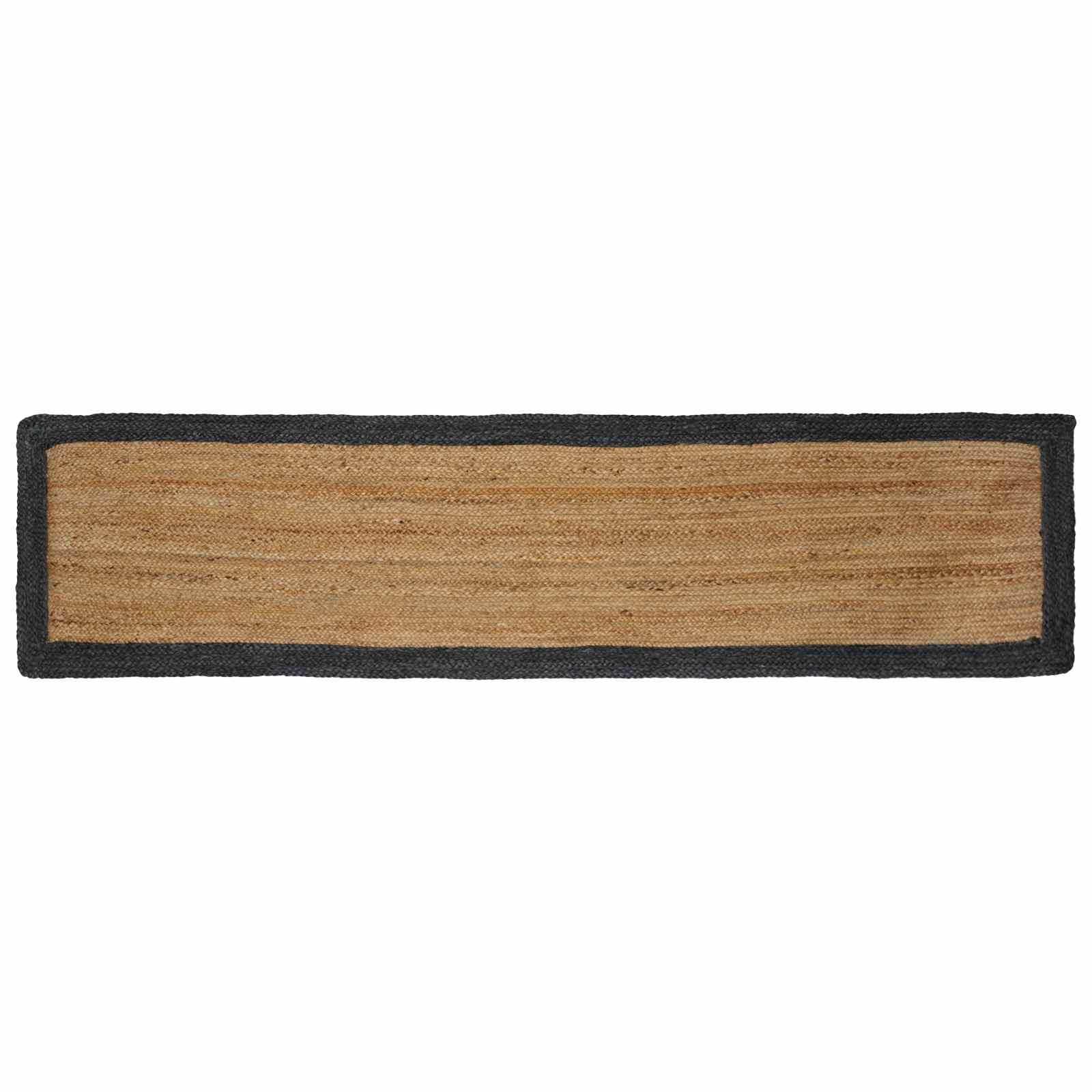 vidaXL Tapetes de área Natural e Cinzento-Escuro 60 x 200 cm Juta