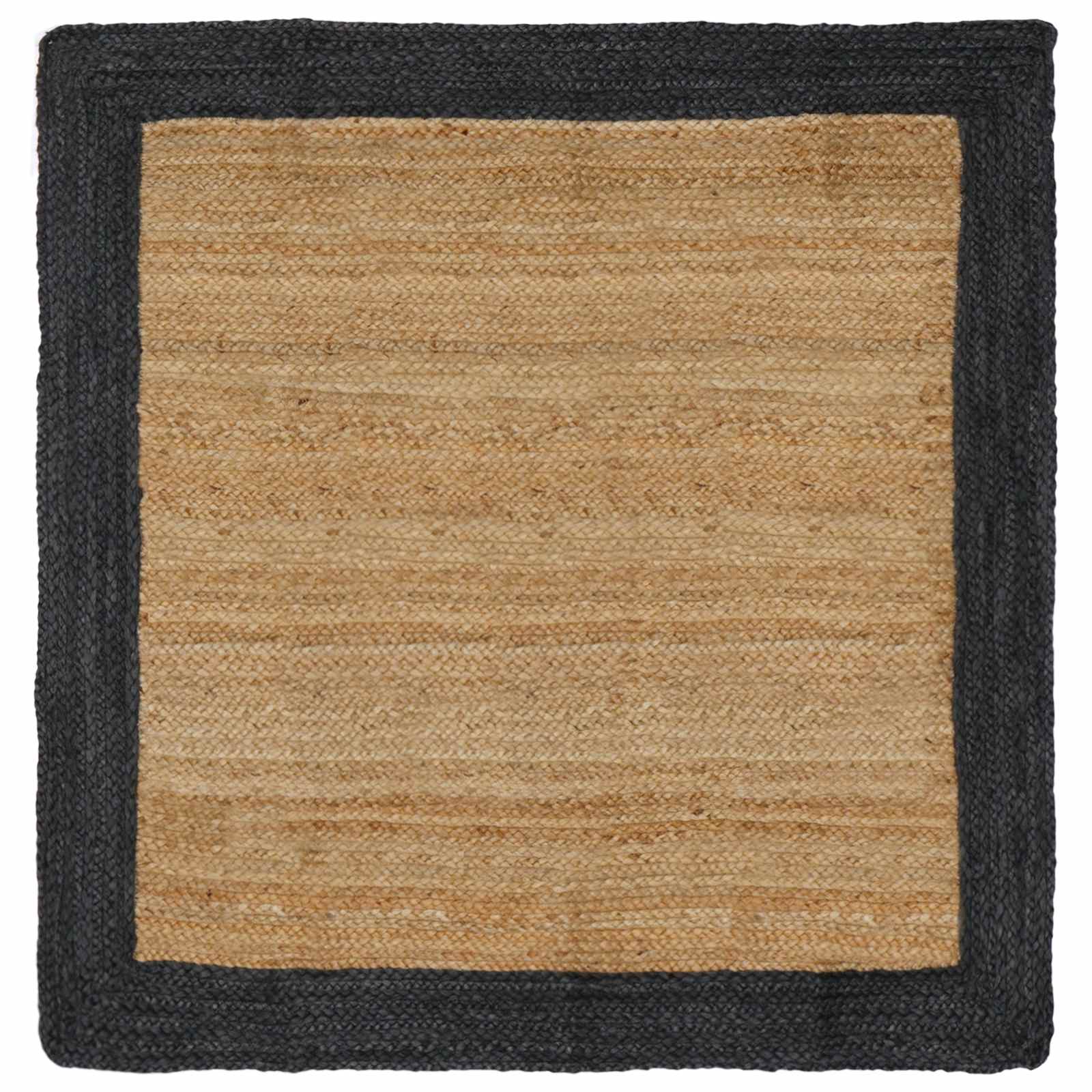 vidaXL Tapetes de área Cinzento-Escuro 120 x 120 cm Juta