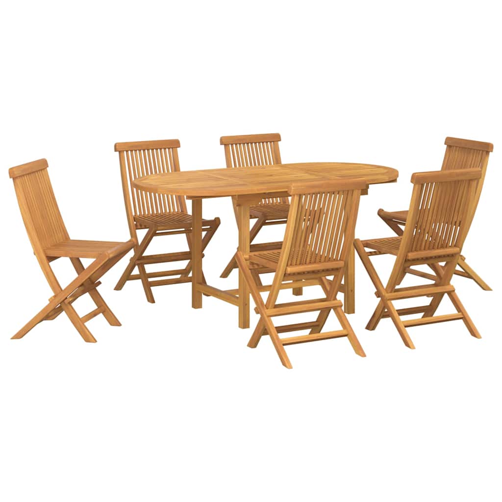 vidaXL Conjunto de Jantar para Jardim 7 pcs Castanho
