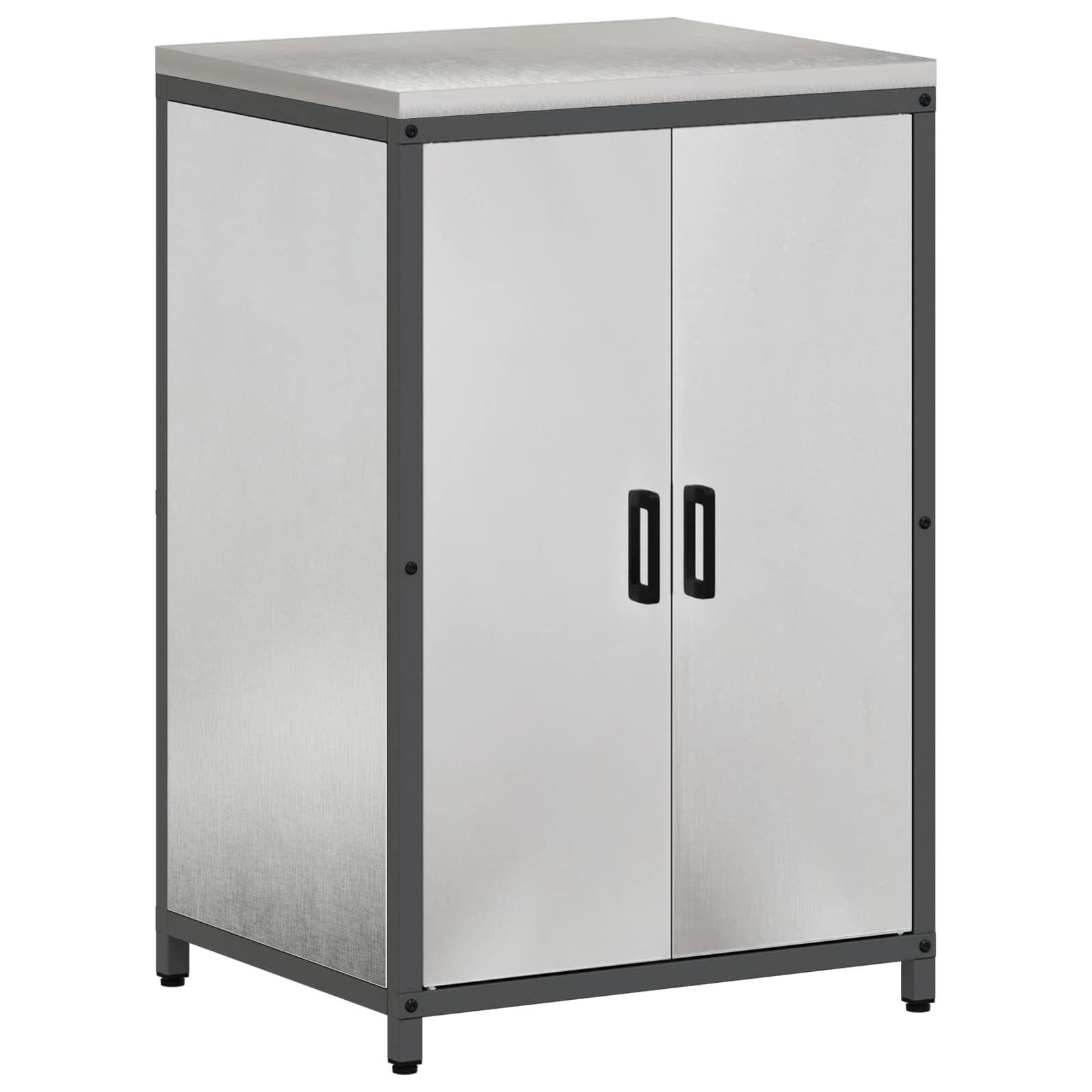 vidaXL Armazenamento de Cozinha HATTEM Prateado 60 x 50 x 92 cm Aço