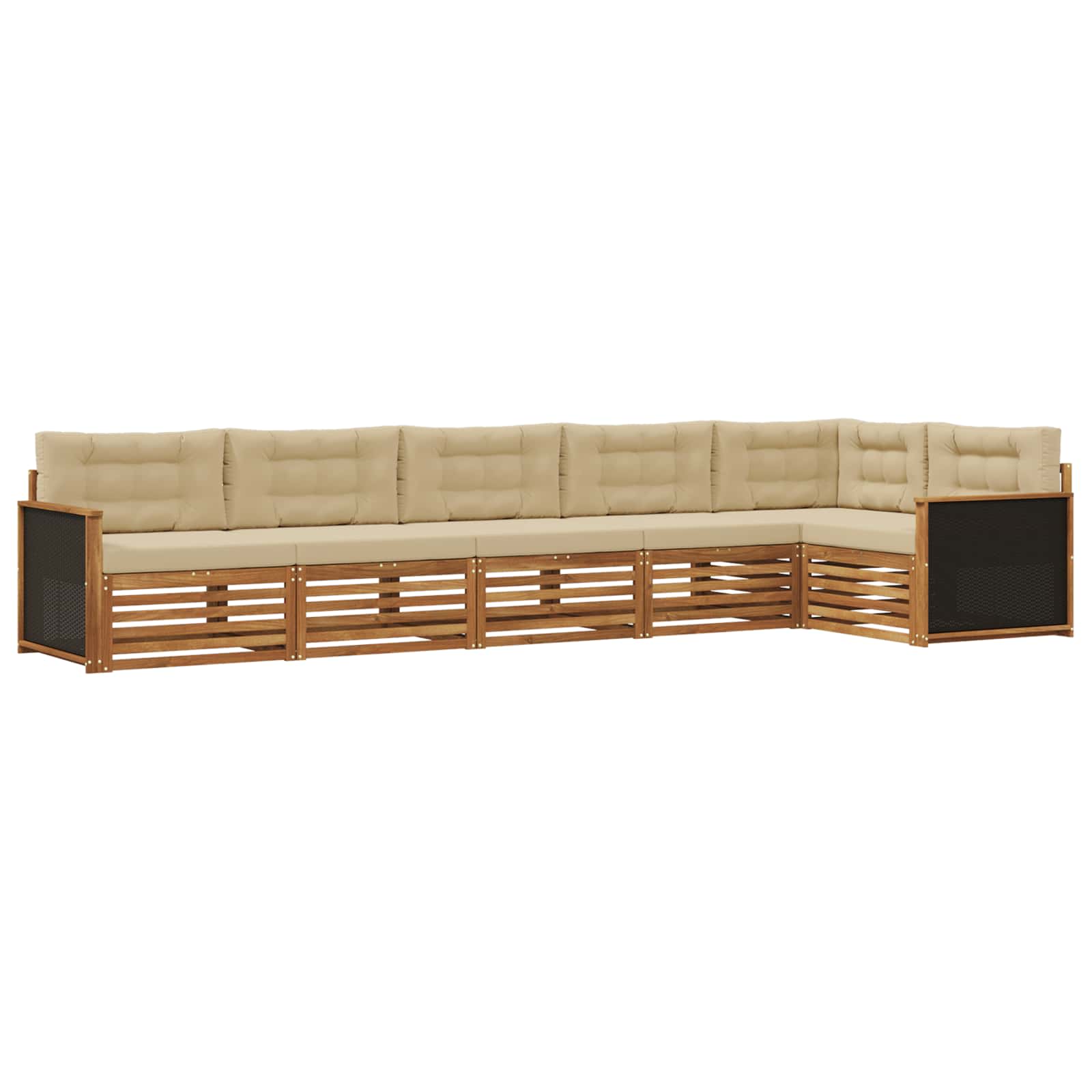 vidaXL Conjunto de Sofás para Exterior 6 pcs Natural e Bege