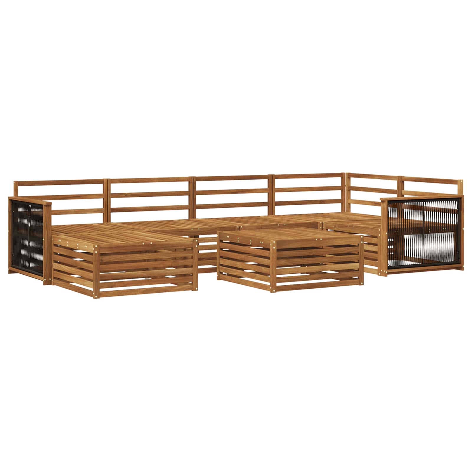 vidaXL Conjunto de Sofás para Exterior 7 pcs Natural