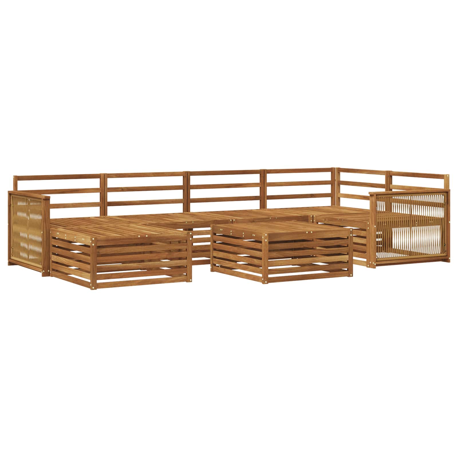 vidaXL Conjunto de Sofás para Exterior 7 pcs Natural