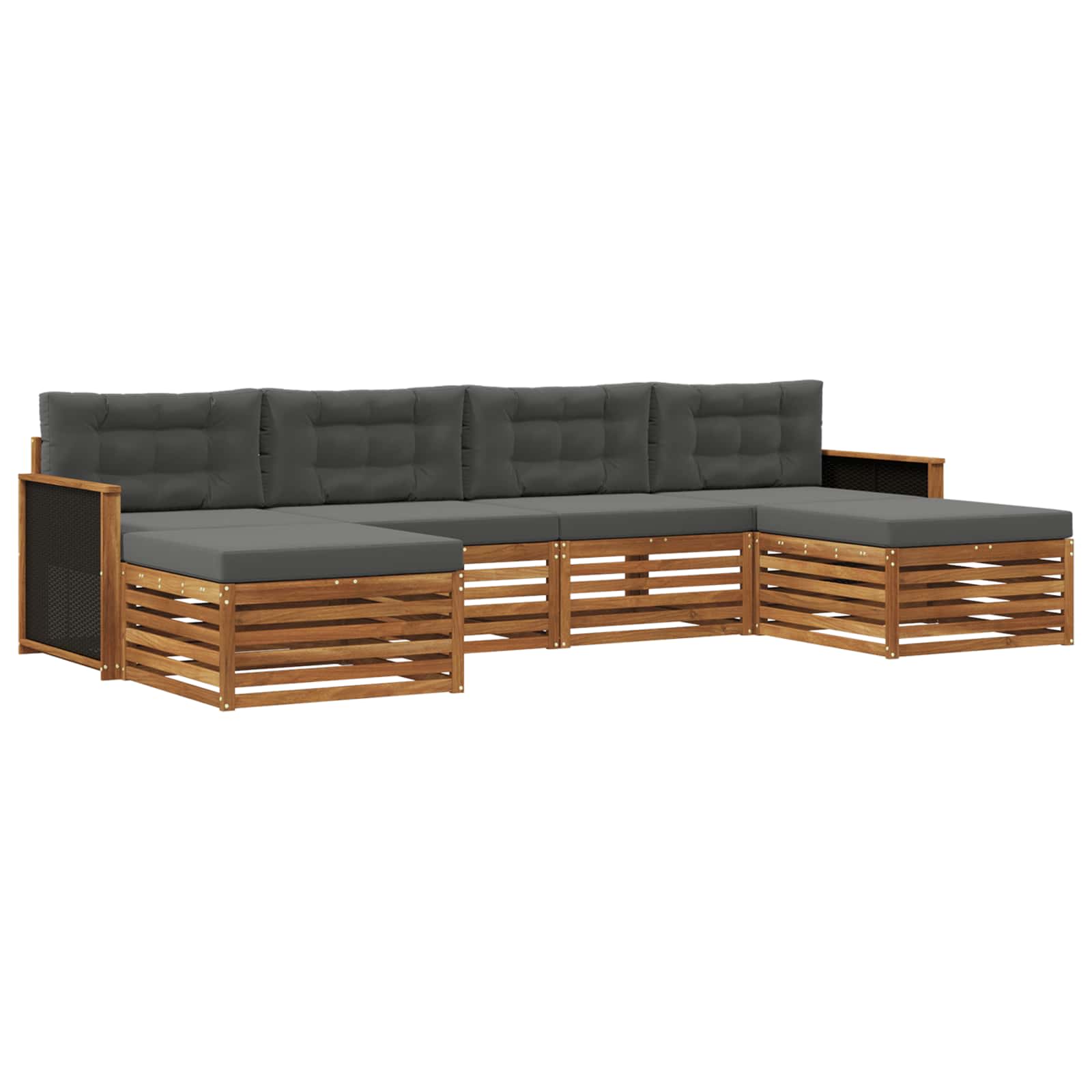 vidaXL Conjuntos de sofás com almofada 6 pcs Madeira Sólida de Acácia