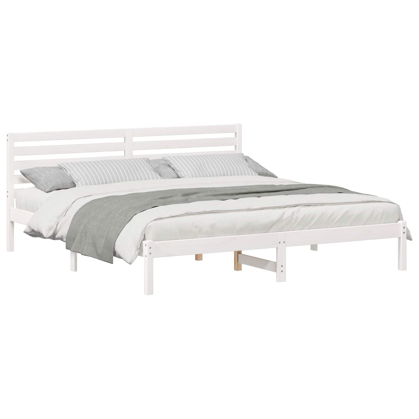 vidaXL Estrutura da Cama com cabeceira Branco 200 x 200 cm