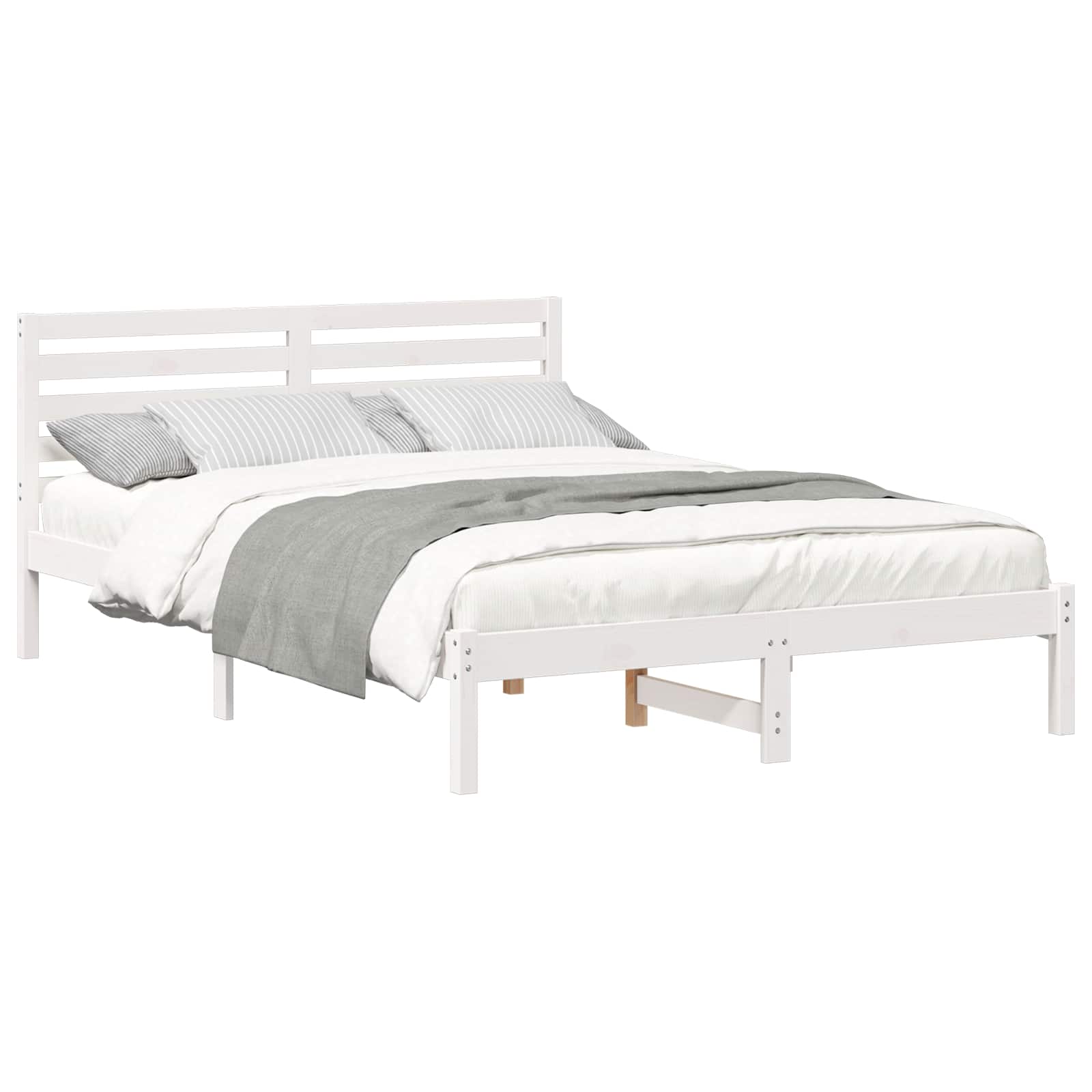 vidaXL Estrutura da Cama com cabeceira Branco 140 x 210 cm