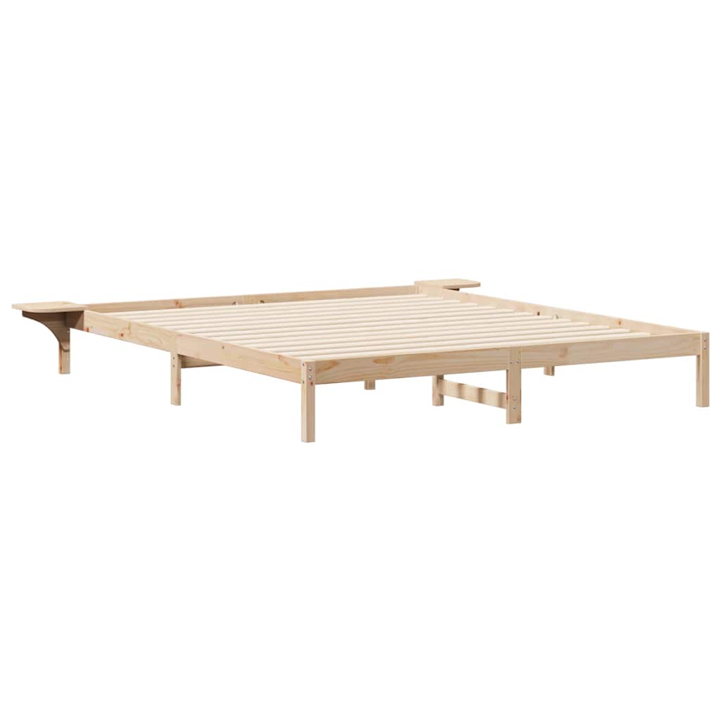 vidaXL Cama com Mesas Laterais Natural 200 x 210 cm