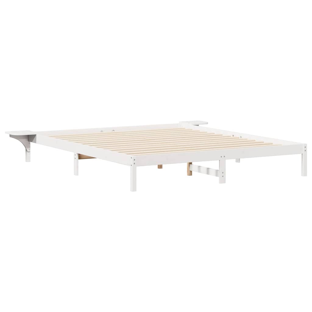vidaXL Cama com Mesas Laterais Branco 200 x 220 cm