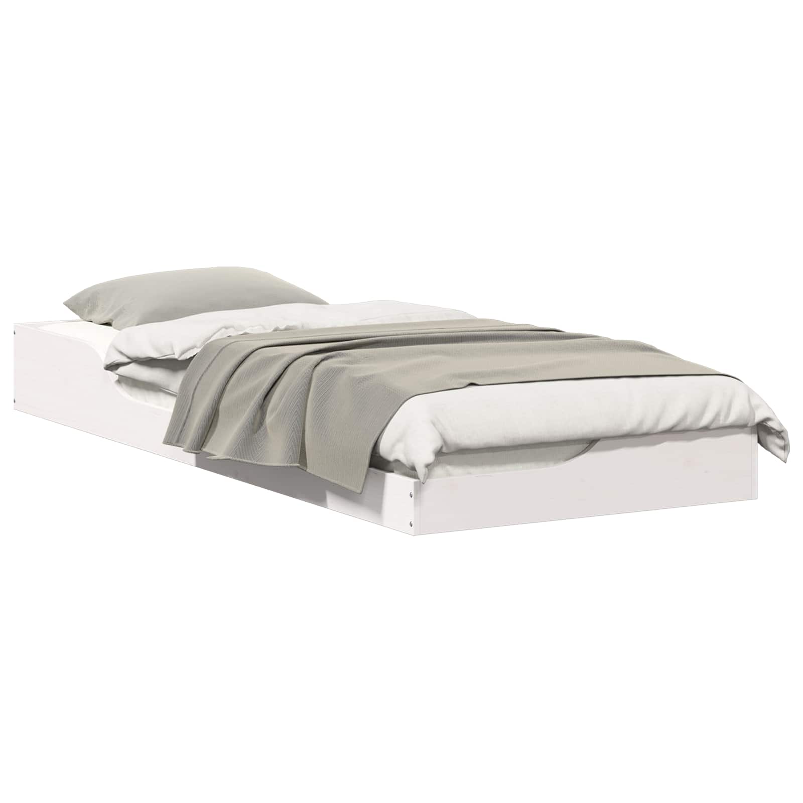 vidaXL Estrutura da Cama Branco 90 x 220 cm Madeira de Pinheiro Sólida