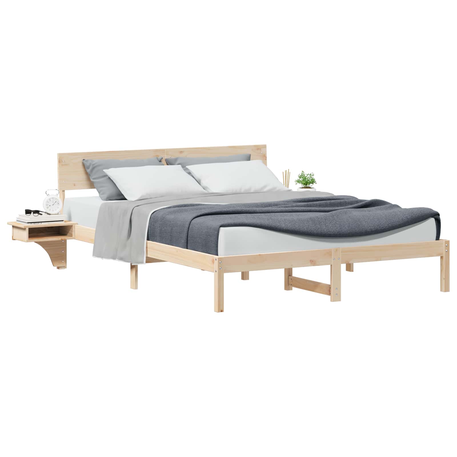 vidaXL Estrutura da Cama com cabeceira Castanho 160 x 200 cm
