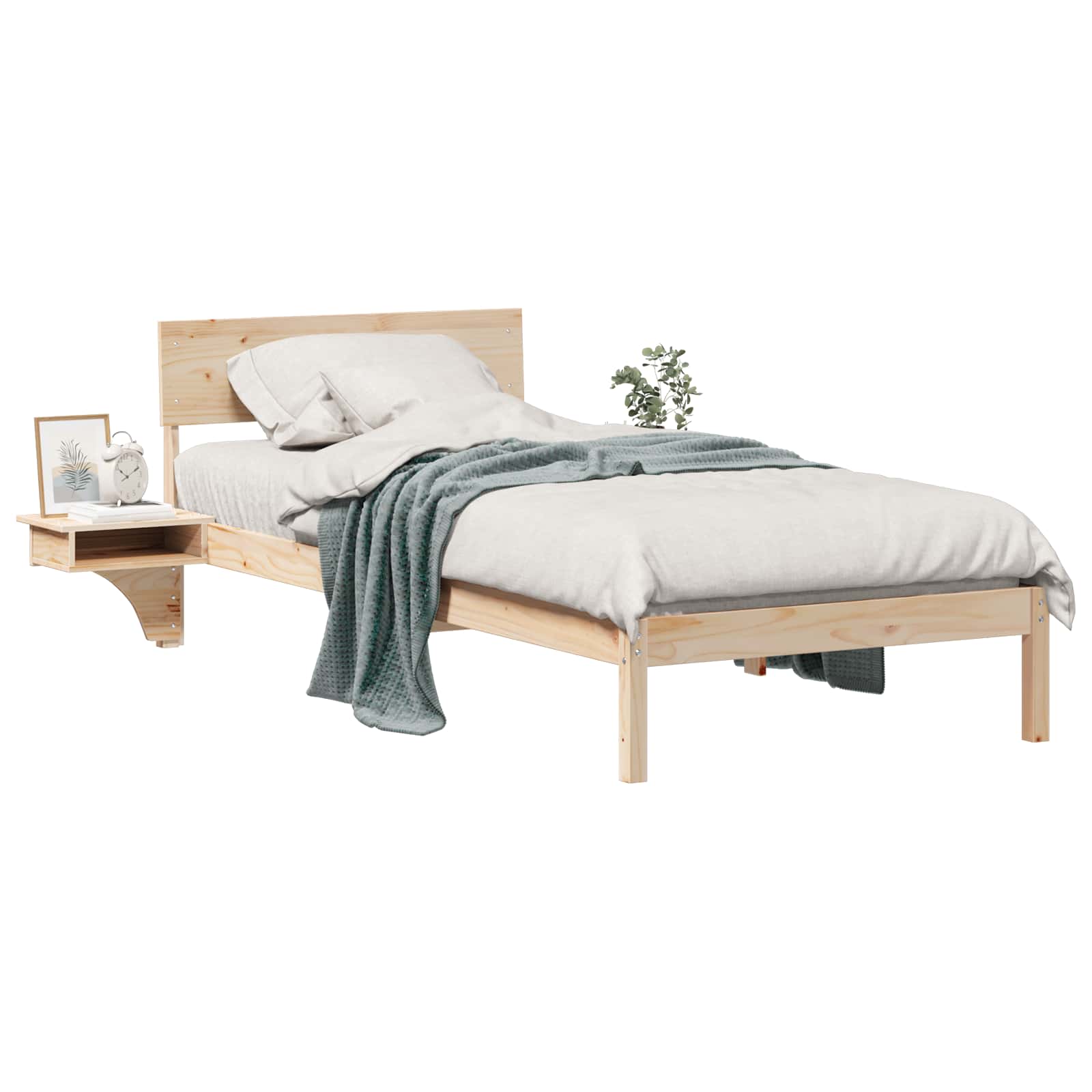 vidaXL Estrutura da Cama com cabeceira Castanho 80 x 200 cm