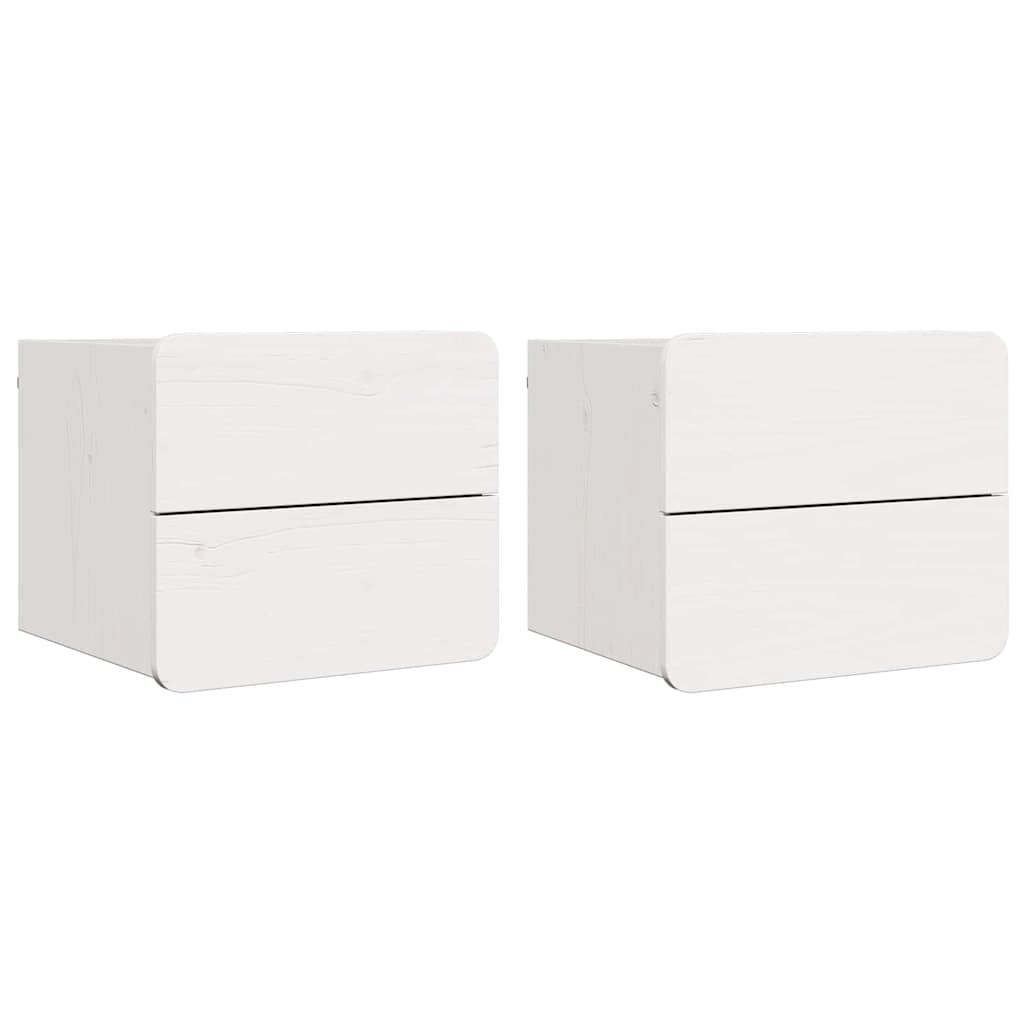 vidaXL Mesa-de-cabeceira com gaveta 2 pcs Branco 39 x 34 x 33 cm