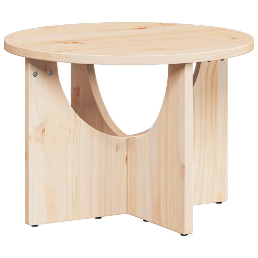 vidaXL Mesa de centro Natural 50 x 50 x 35 cm Madeira de pinho maciça