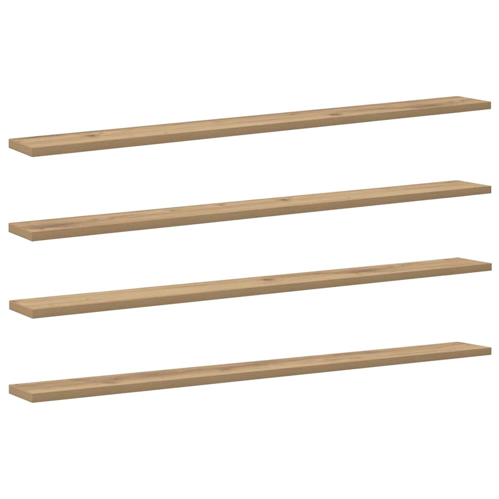 vidaXL Estante de Prateleira 4 pcs Castanho 100 x 10 x 1,5 cm