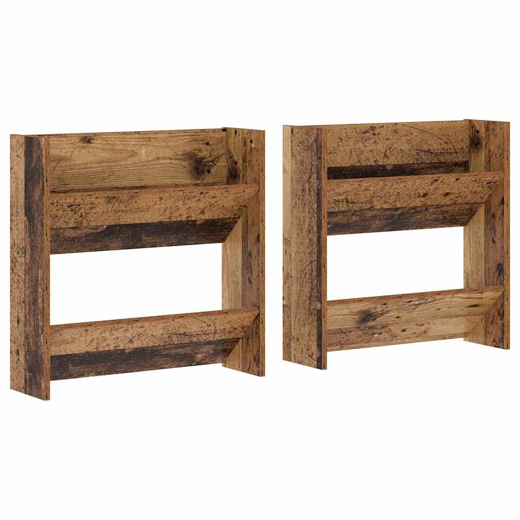 vidaXL Armário de Sapatos 2 pcs Madeira antiga 60 x 18 x 60 cm