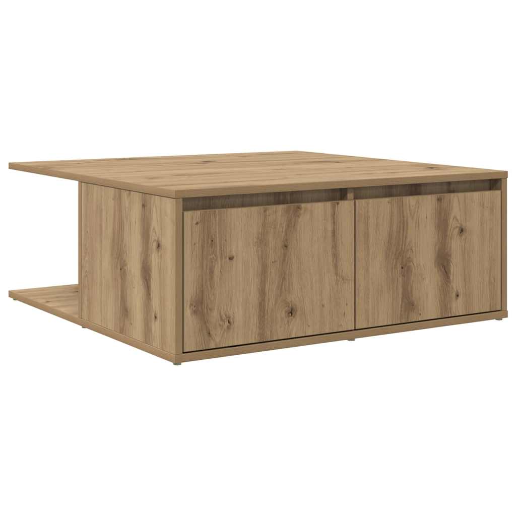 vidaXL Mesa de centro com gaveta carvalho artisiano 80 x 80 x 31 cm
