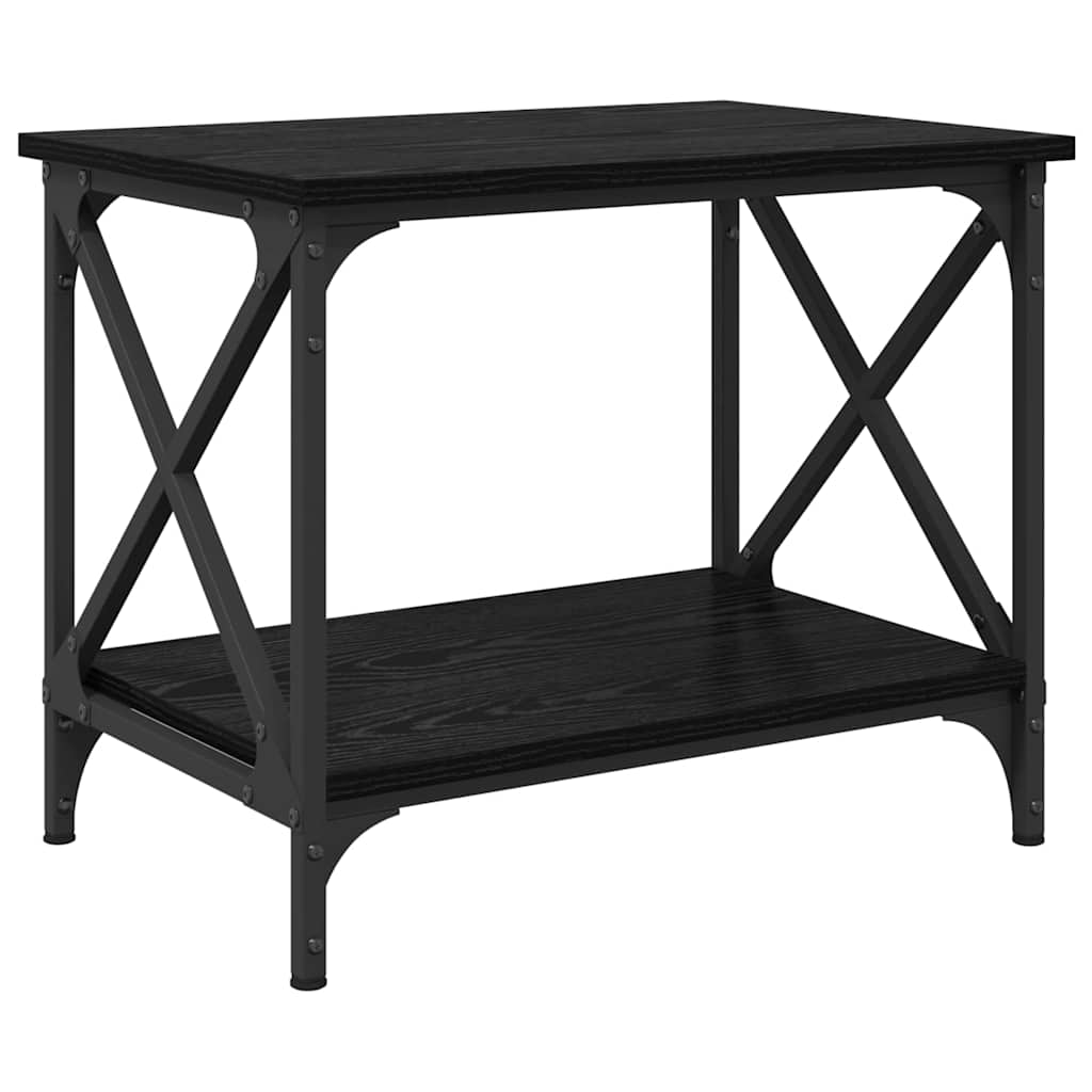 vidaXL Mesa Lateral Carvalho Preto 55 x 38 x 45 cm Madeira processada