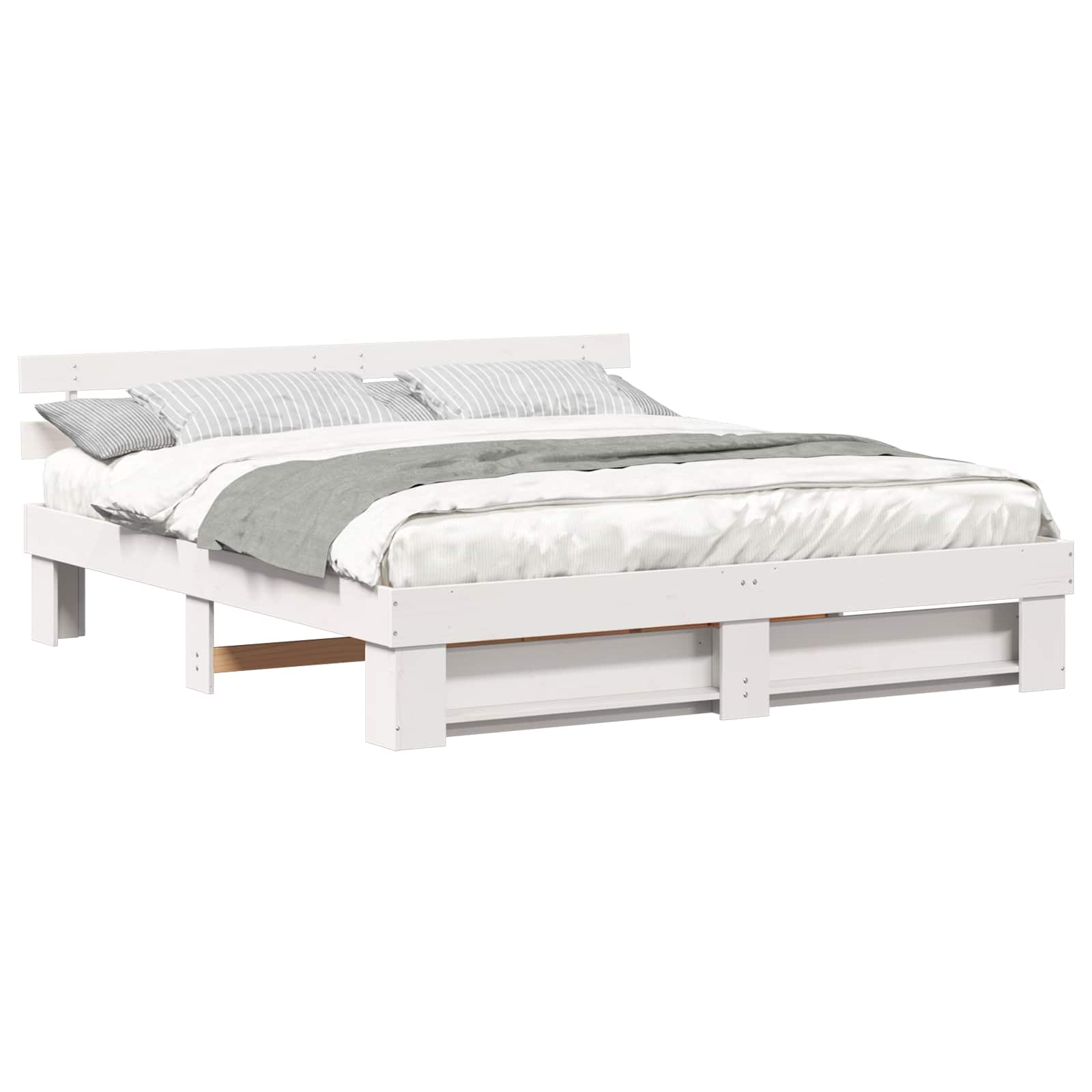 vidaXL Estrutura da Cama com cabeceira Branco 200 x 200 cm