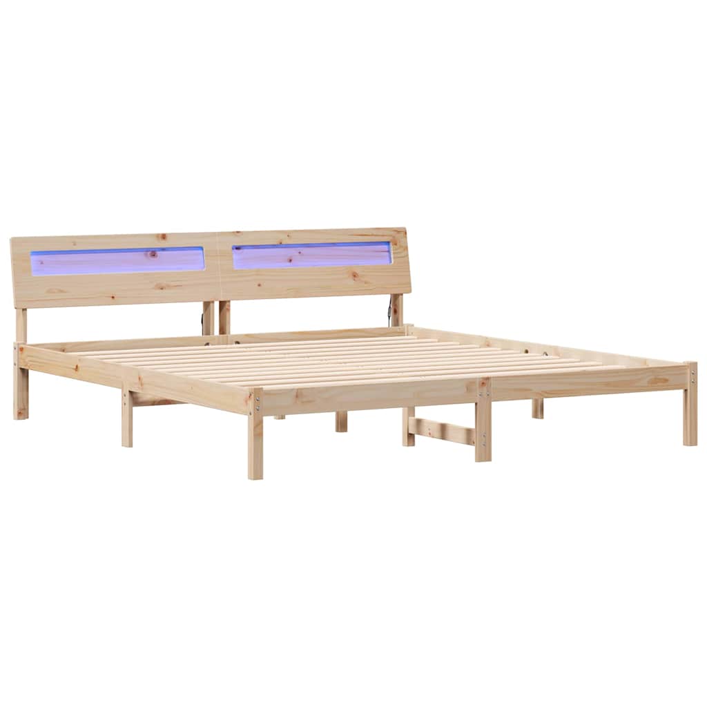 vidaXL Estrutura da Cama com cabeceira Castanho 200 x 200 cm