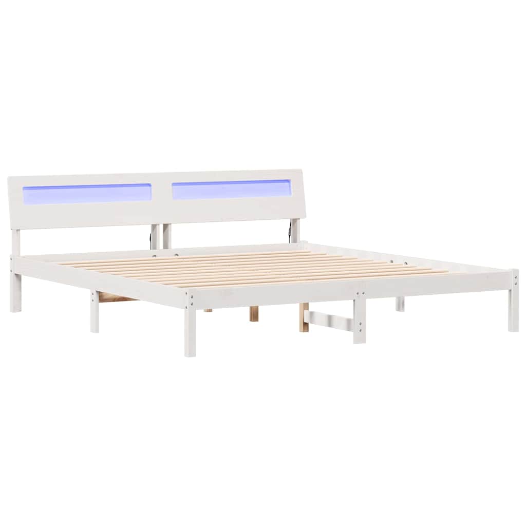 vidaXL Estrutura da Cama com cabeceira Branco 200 x 200 cm
