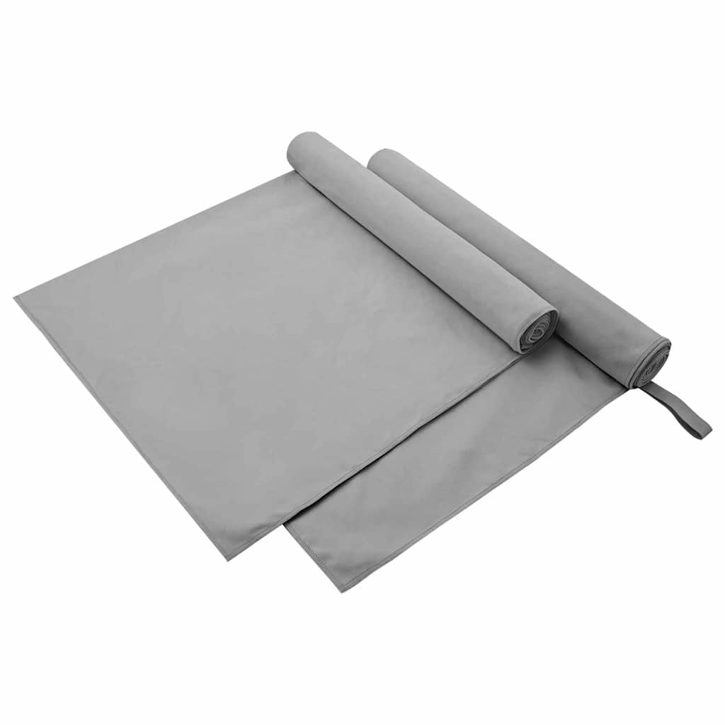 vidaXL Toalhas Esportivas 2 pcs Cinza Escuro 90 x 180 cm
