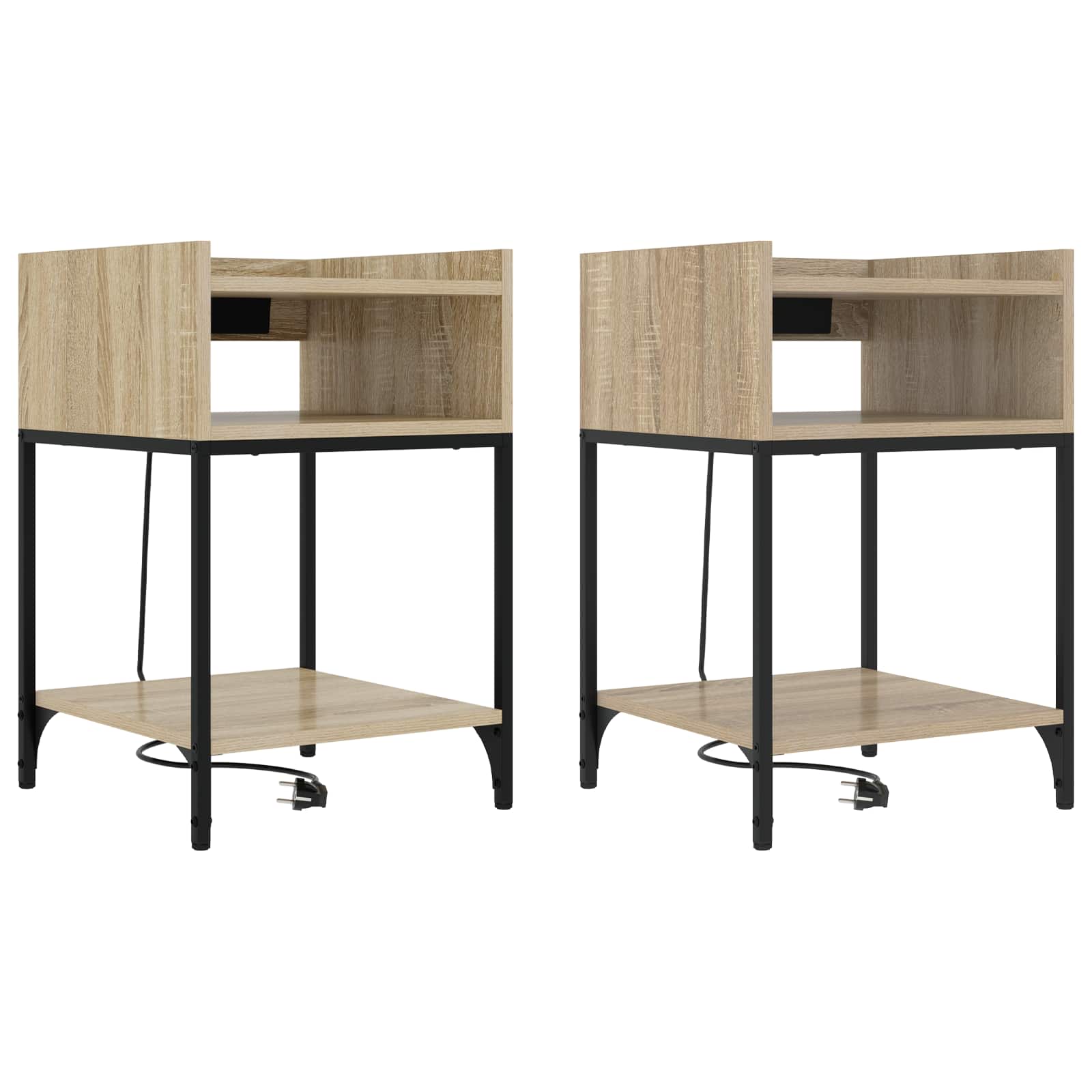 vidaXL Armário de Cabeceira 2 pcs Carvalho Sonoma 40 x 40 x 61 cm