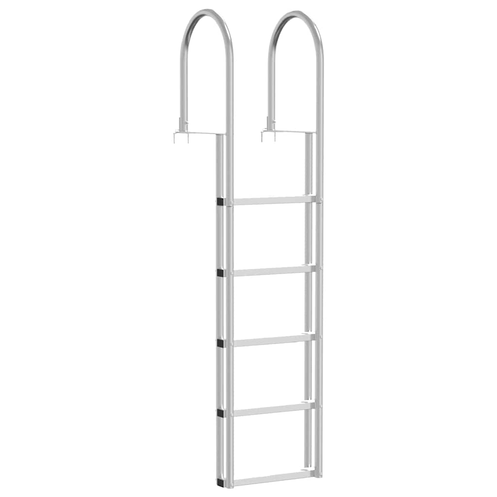 vidaXL Escada de Ancoragem de 5 Degraus Prateado 45 ×11,5 ×190 cm