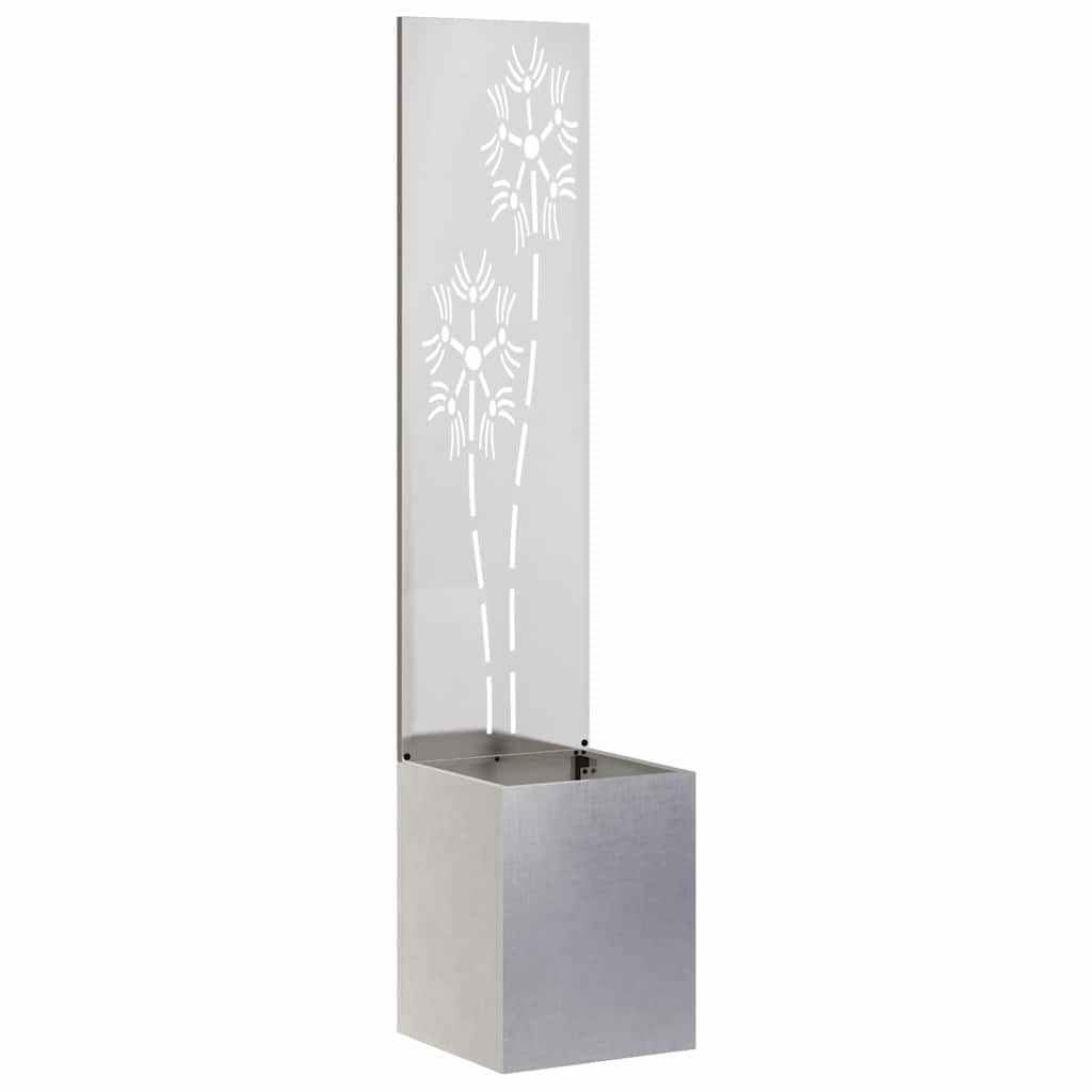 vidaXL Tela de Privacidade para Jardim Floral Prata 32 x 150 cm
