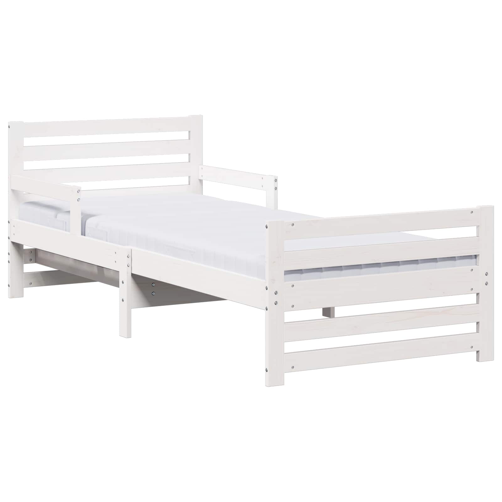 vidaXL Estrutura de Cama com Colchão Extensível Branco 80 x 200 cm