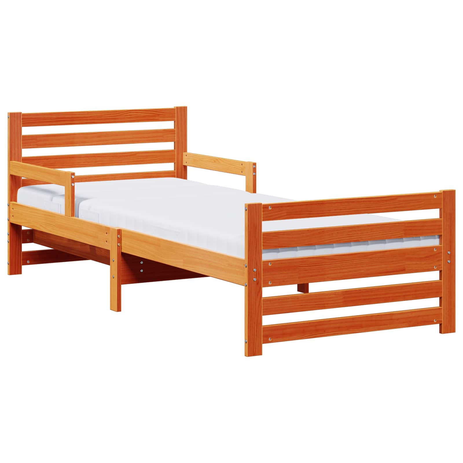 vidaXL Estrutura de Cama com Colchão Extensível Castanho 80 x 200 cm