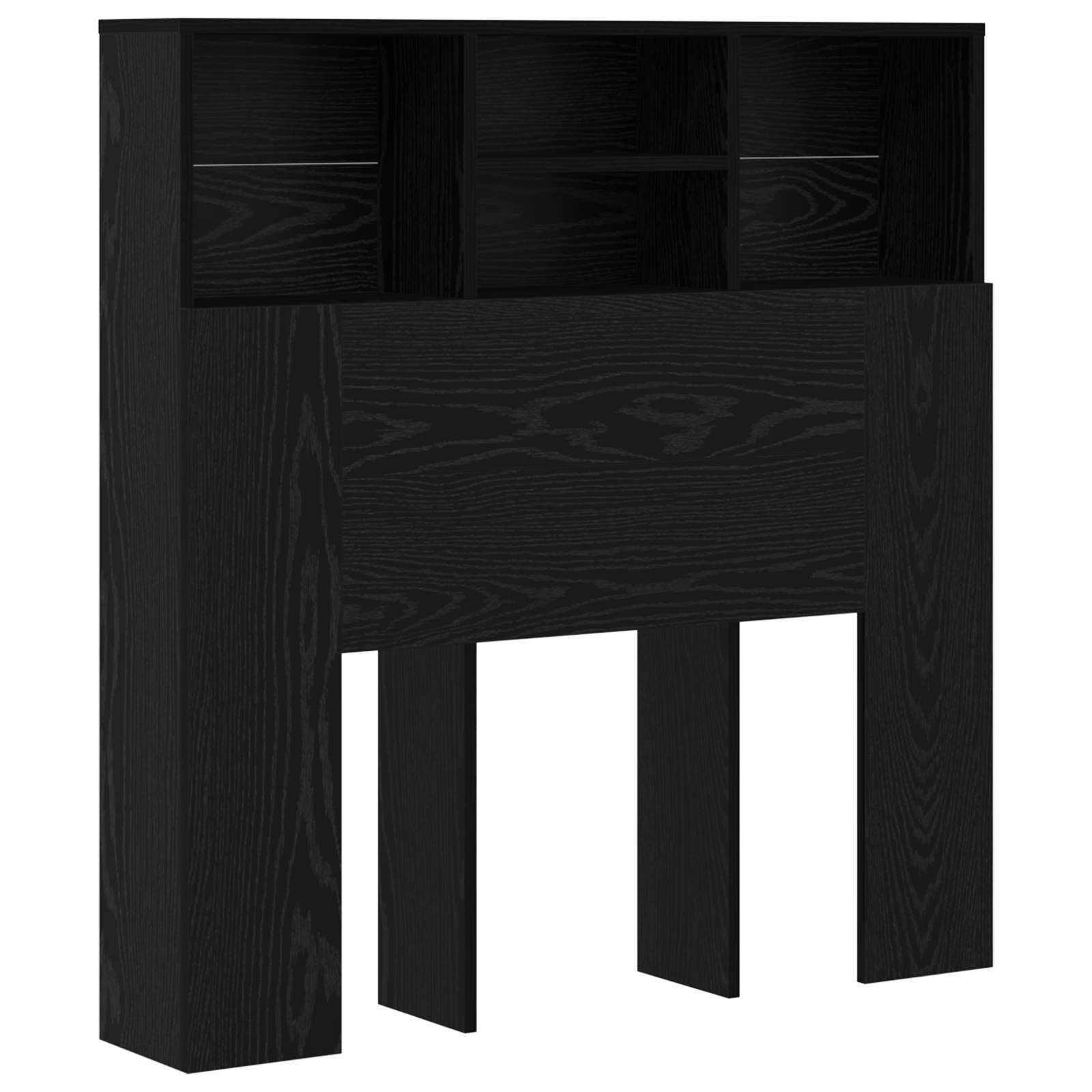 vidaXL Cabeceira com Armário Carvalho Preto 100 x 19 x 103,5 cm