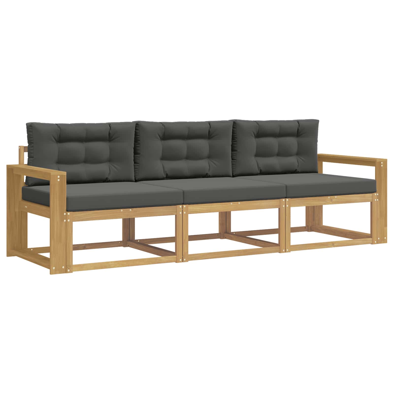 vidaXL Conjunto de Sofás para Exterior 3 pcs Branco e Antracite