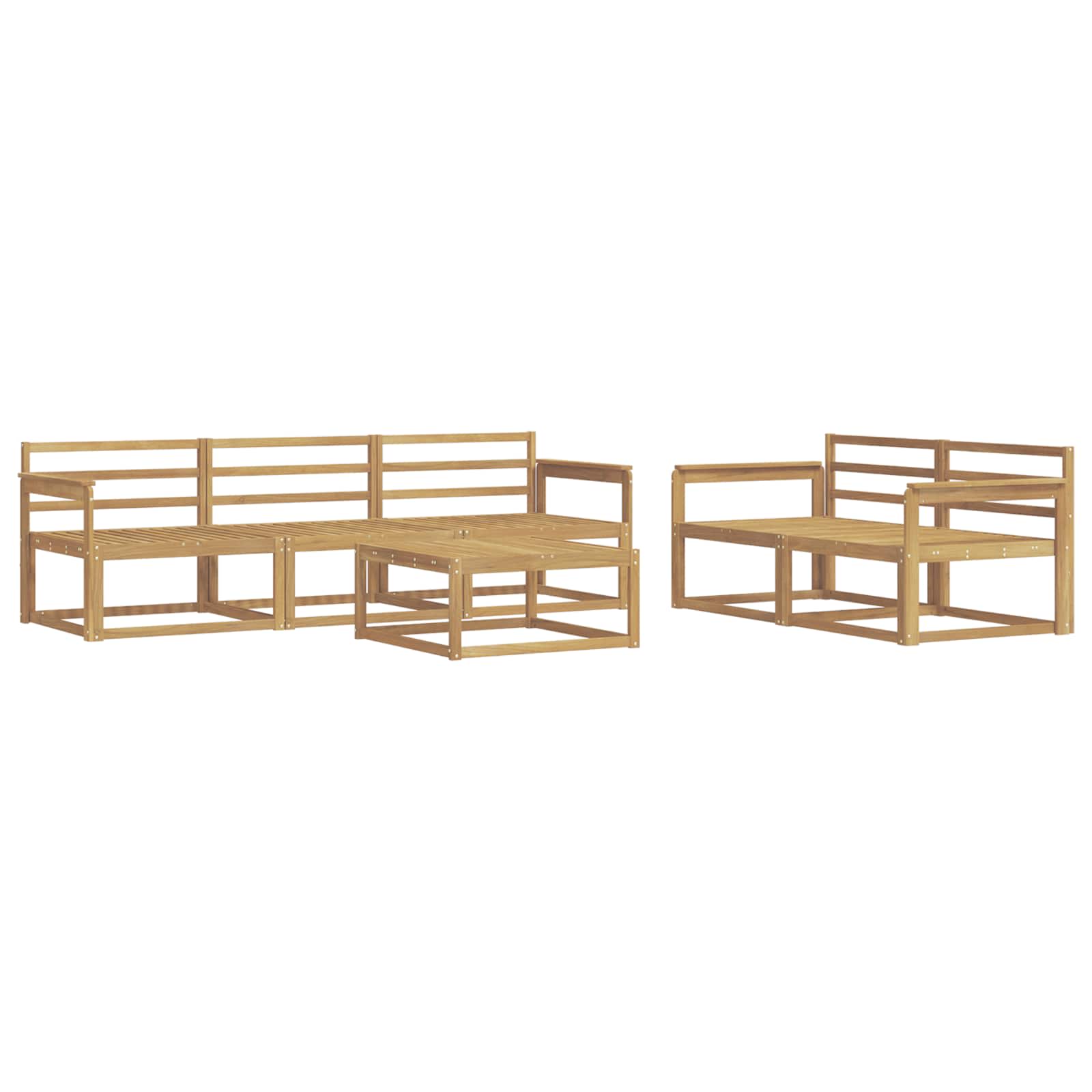 vidaXL Conjunto de Sofás para Exterior 6 pcs Branco