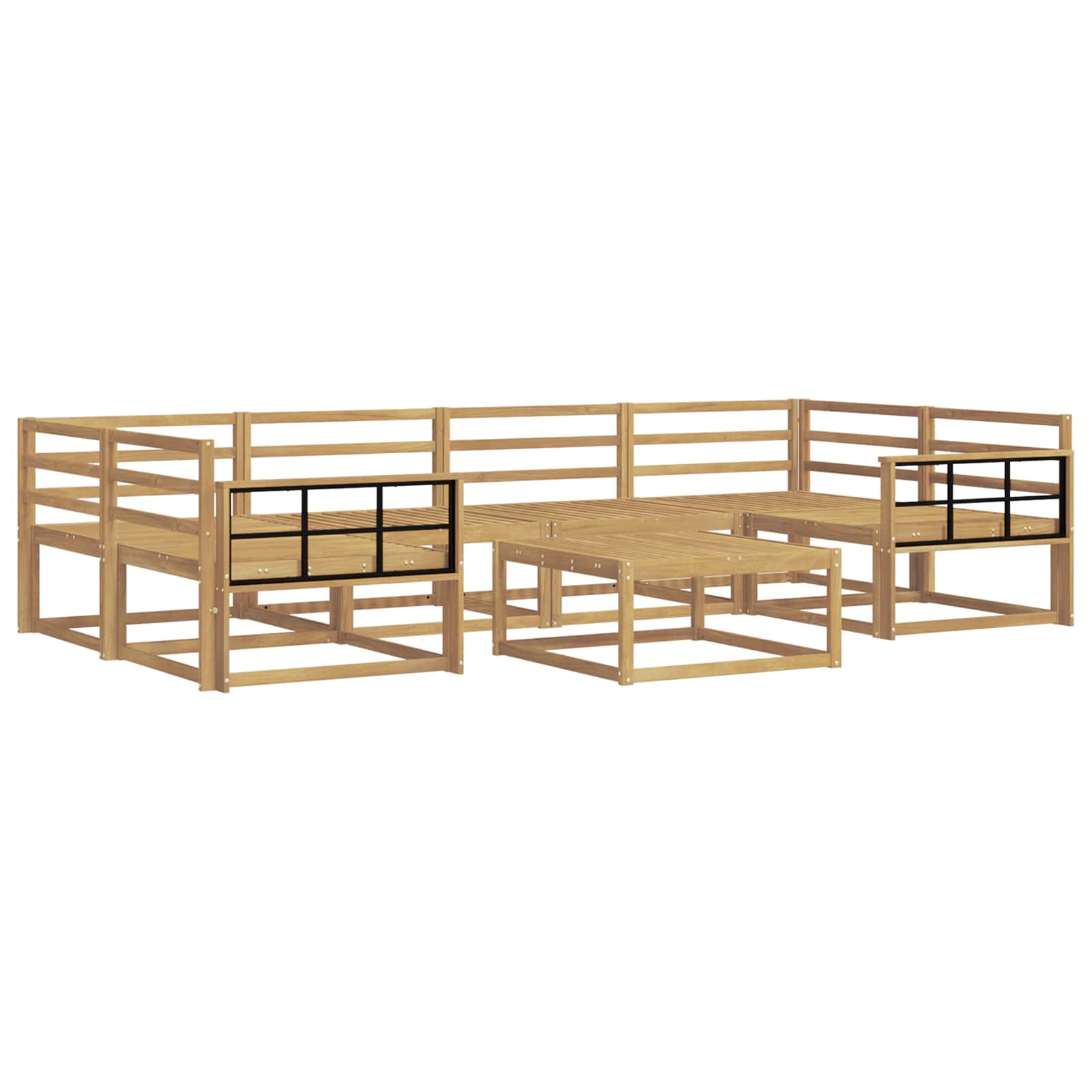 vidaXL Conjunto de Sofás para Exterior 7 pcs Branco