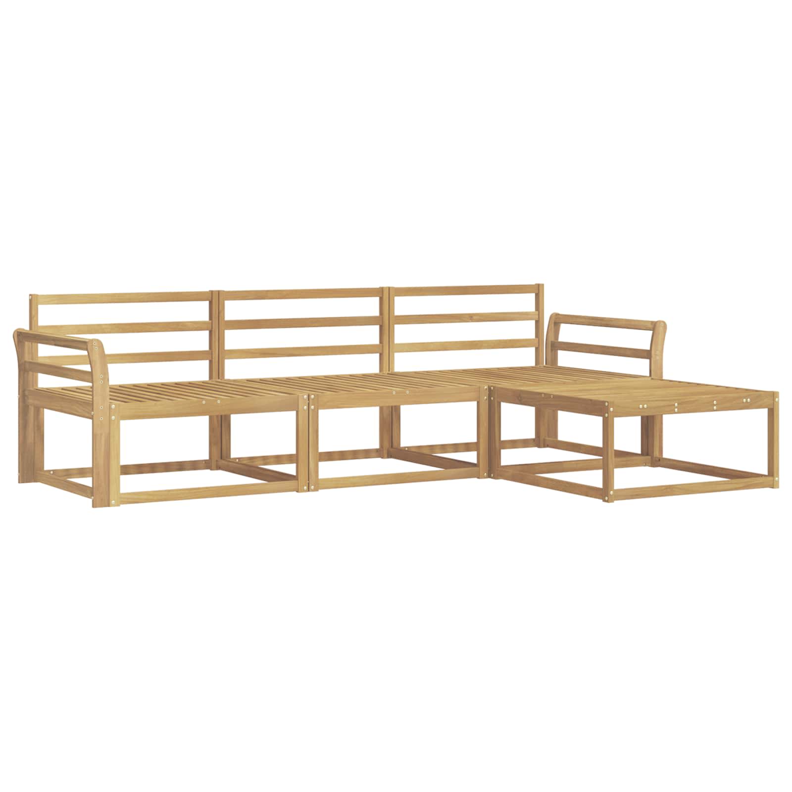 vidaXL Conjunto de Sofás para Exterior 4 pcs Branco