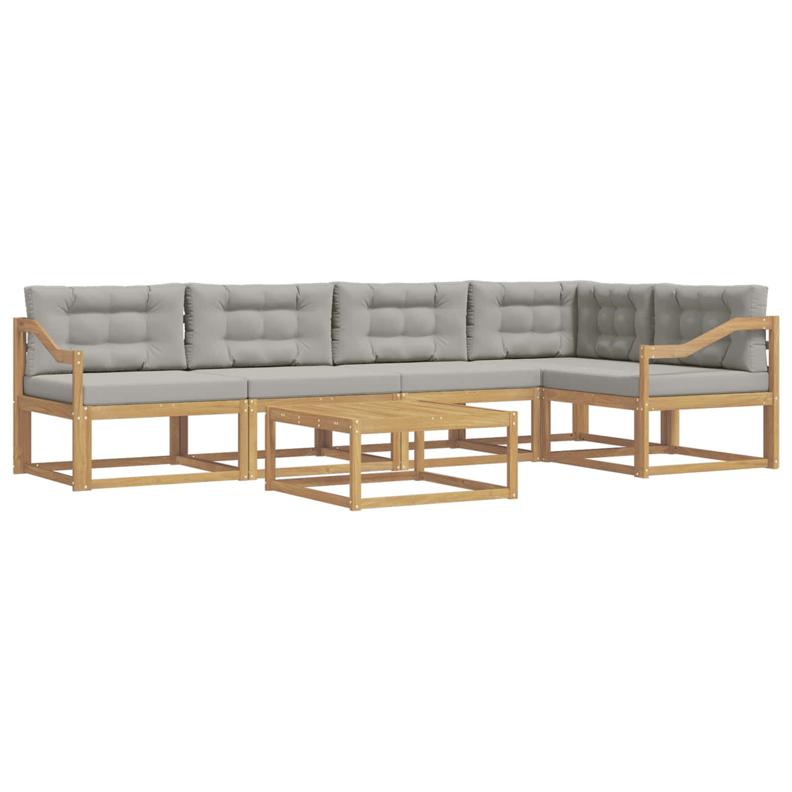 vidaXL Conjunto de Sofás para Exterior 6 pcs Branco e Cinzento-Claro