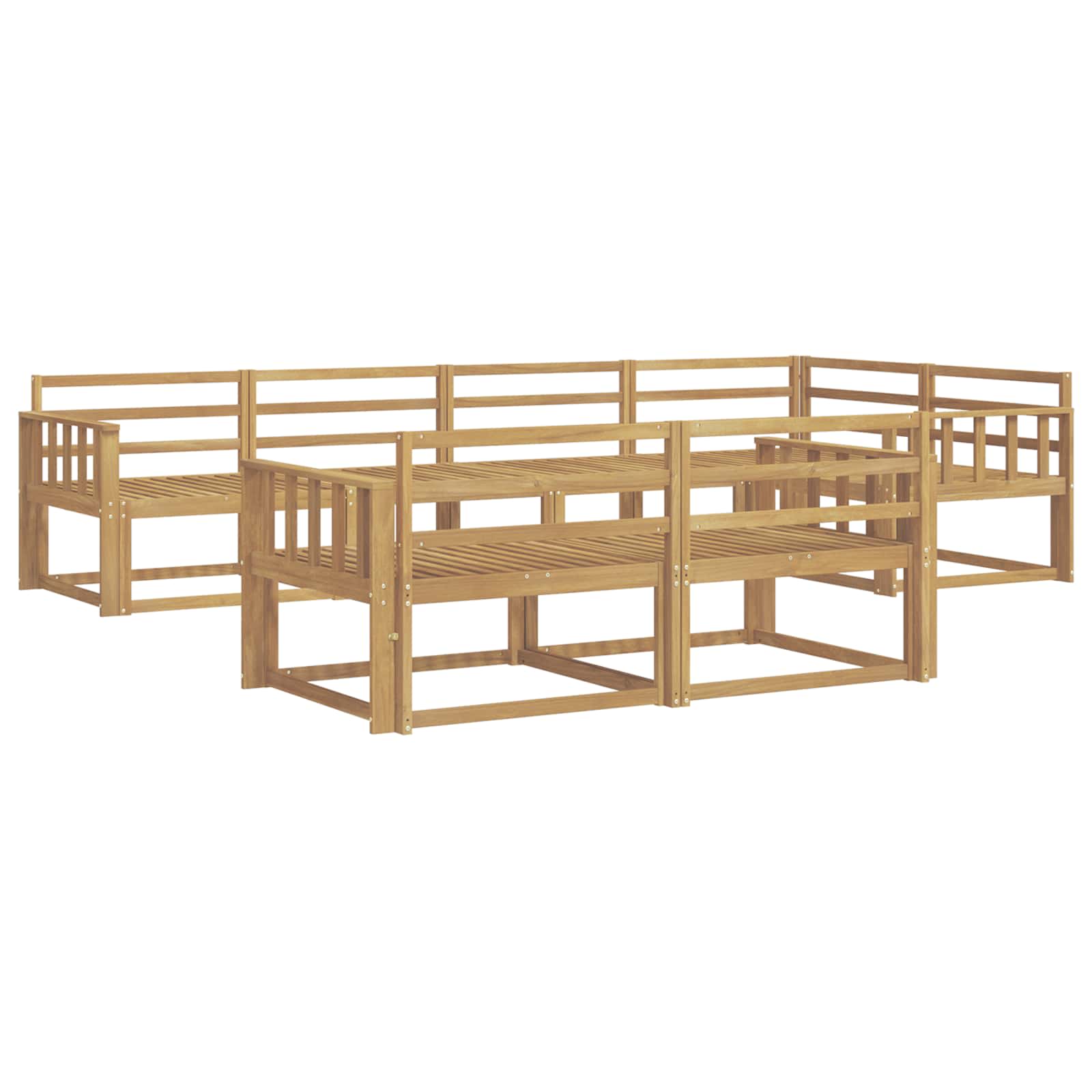 vidaXL Conjunto de Sofás para Exterior 8 pcs Branco