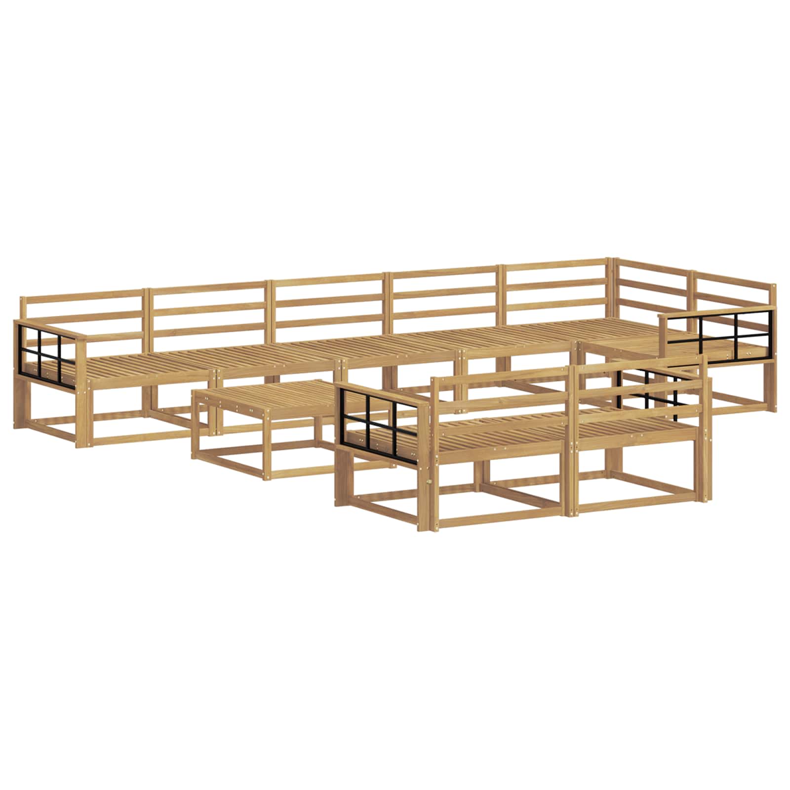 vidaXL Conjunto de Sofás para Exterior 9 pcs Branco 79 x 79 x 37 cm