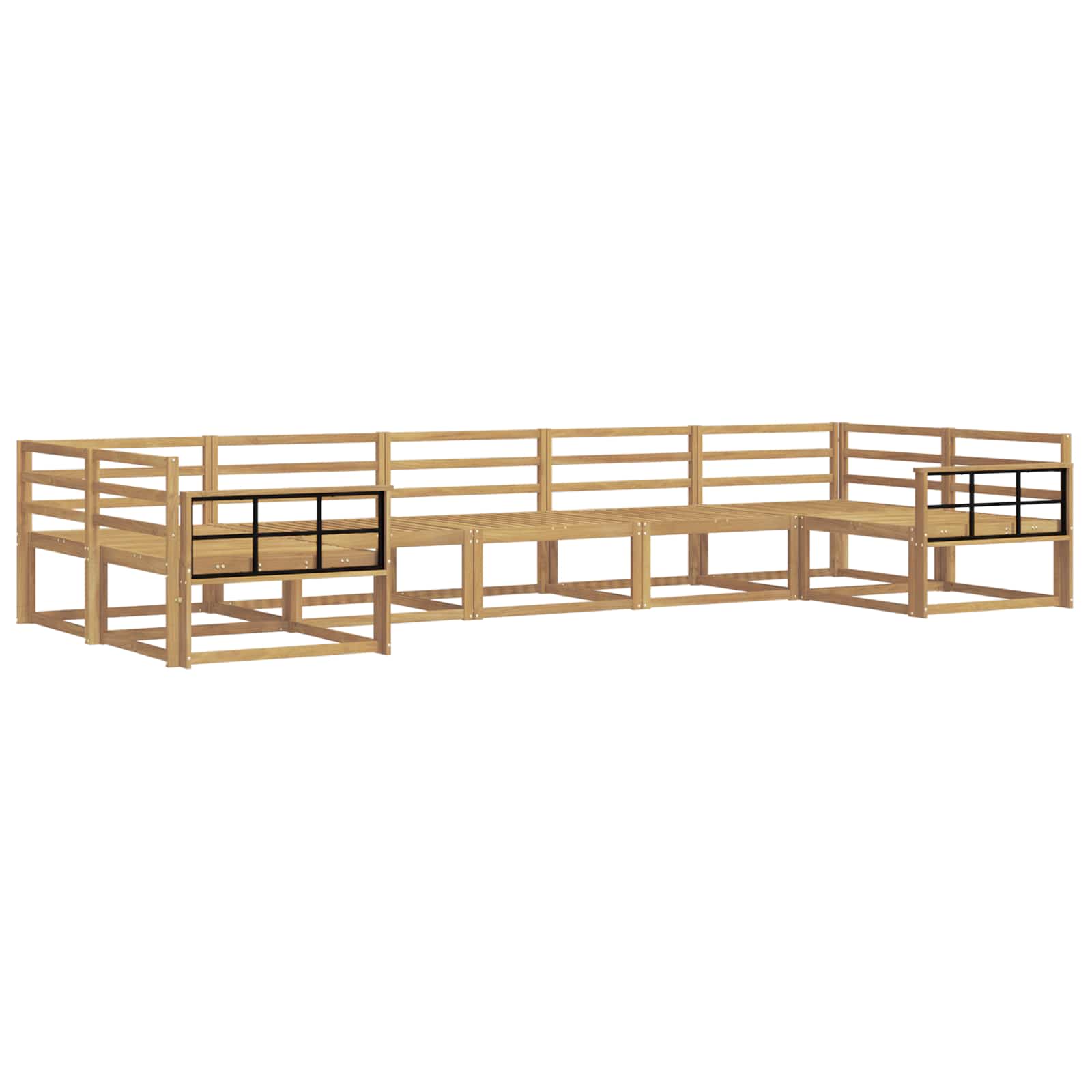 vidaXL Conjunto de Sofás para Exterior 7 pcs Branco
