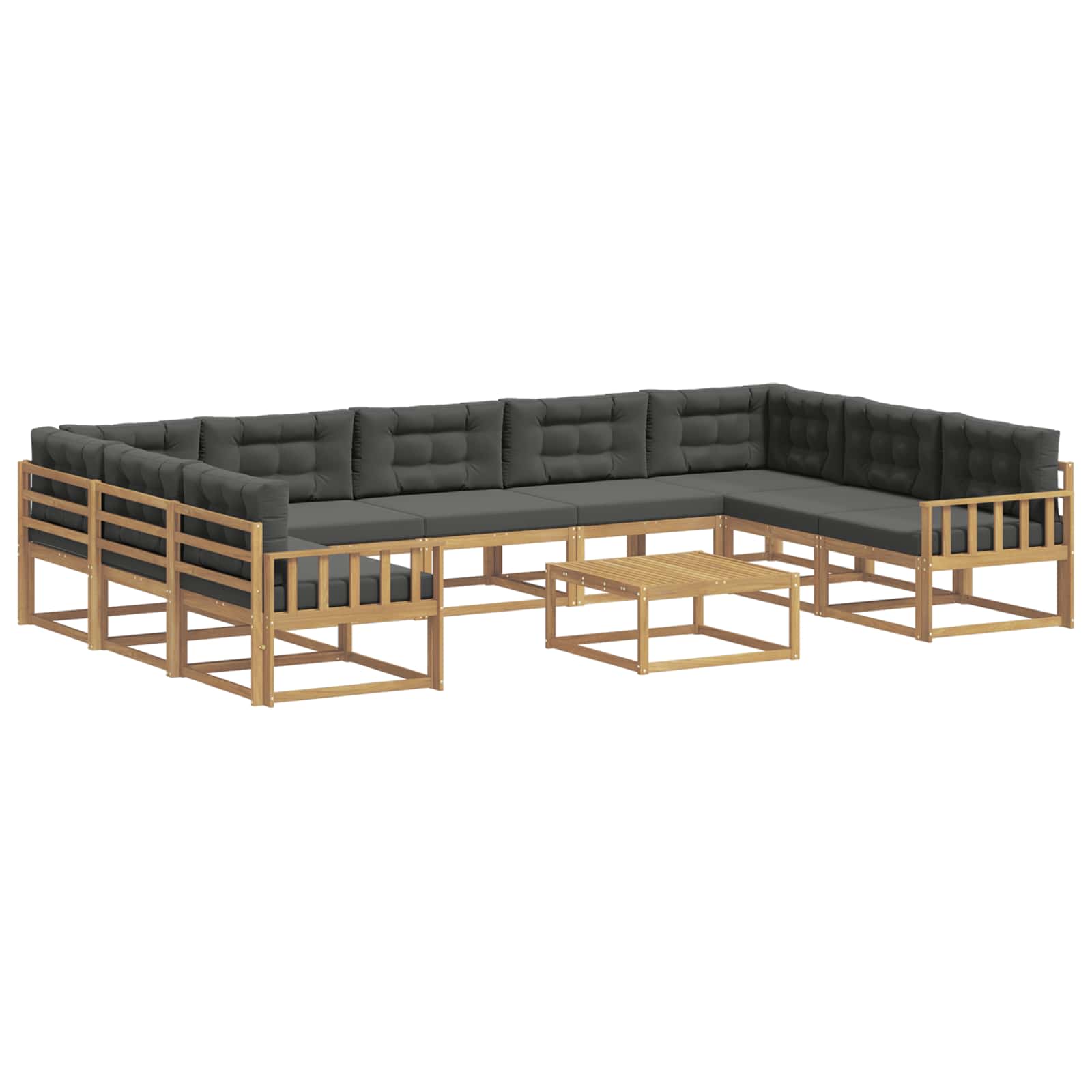 vidaXL Conjunto de Sofás para Exterior 10 pcs Branco e Antracite