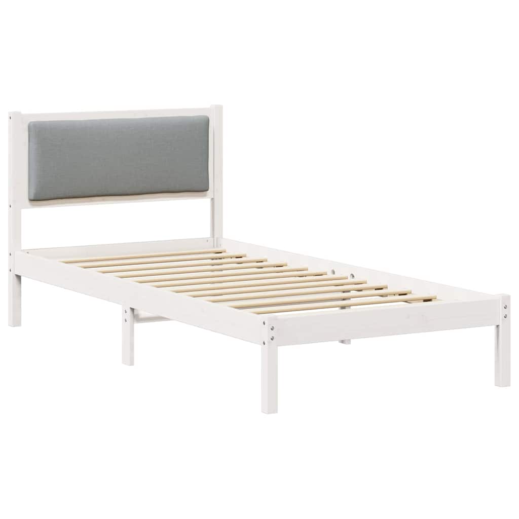 vidaXL Estrutura da Cama com cabeceira Cinzento-claro 90 x 190 cm