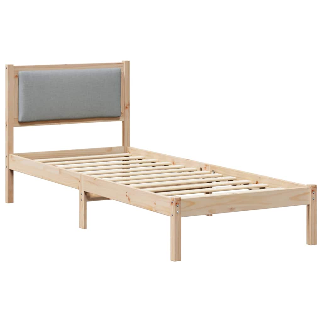 vidaXL Estrutura da Cama com cabeceira Cinzento-claro 80 x 190 cm